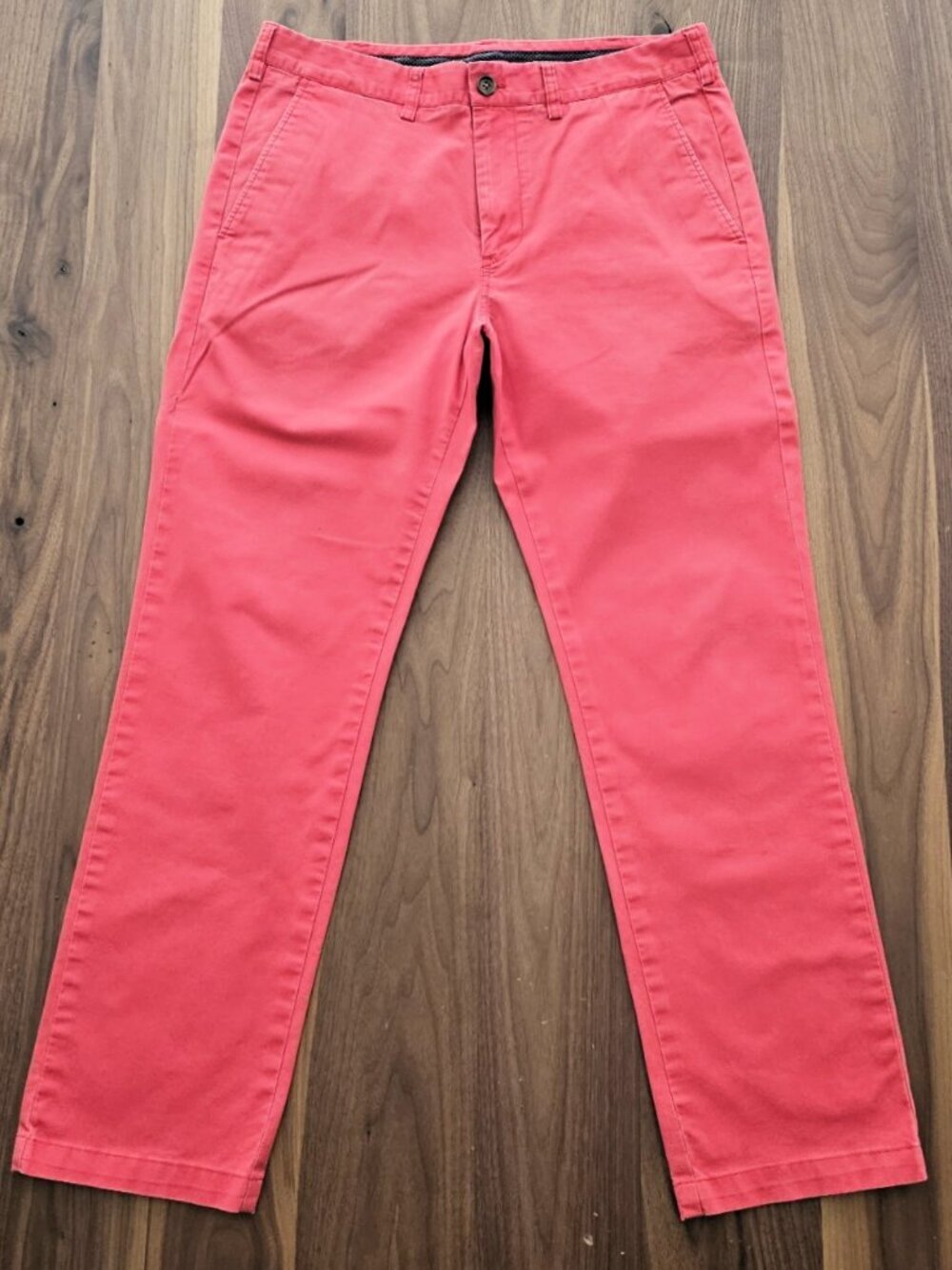 Bonobos Maide Slim Straight Chino Pants Coral Salmon 32x32 Men's
